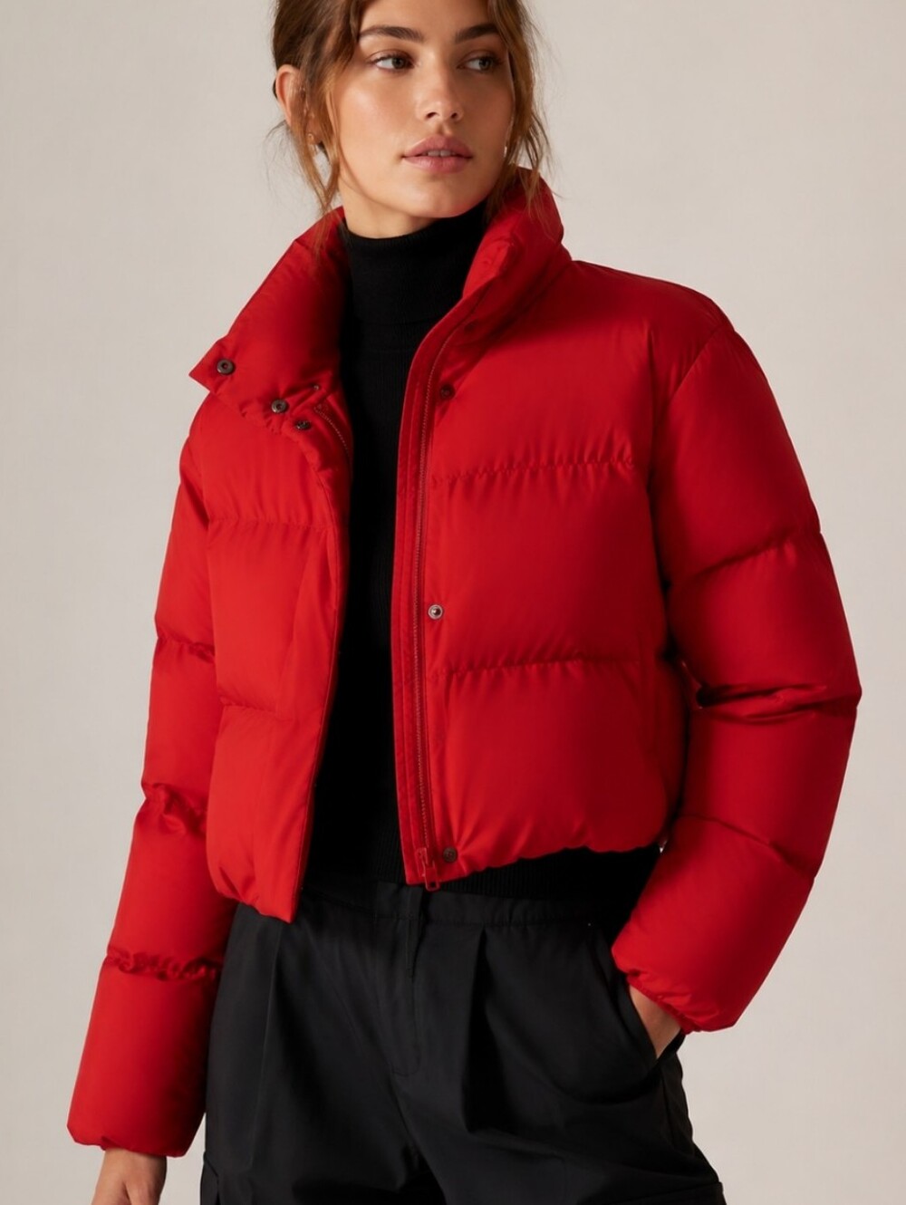 Athleta Bold Candy  Red Summit Down Puffer Jacket XS